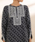Women's Unstitched Cotton Embroidered Black 2 Piece Suit